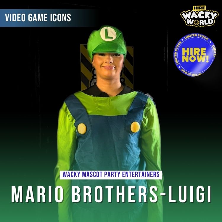 Hire Mario Brothers-Luigi Mascot Entertainer